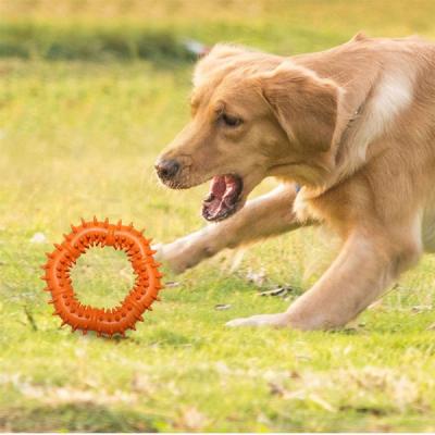 China 100% Rubber Ring Chewing Ball Pet Dog Sustainable Drop Shipping Rubber Toy For Dog Tennis Rope Toy For for sale