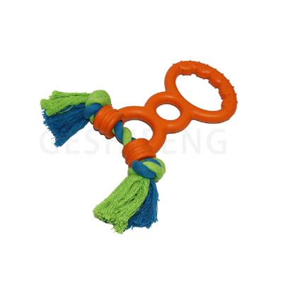 China Hot Sales Fascinating Exercise Rubber With Cotton Rope Pet Toys Rubber Pet Toys for sale