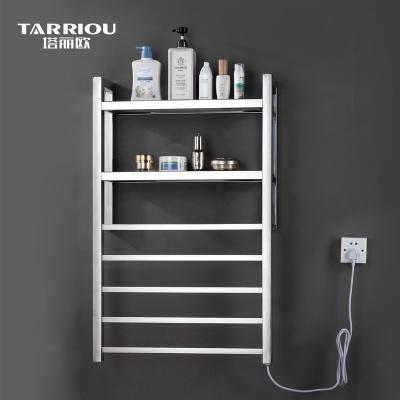 China NEW Electric Heated Heater TARRIOU Bathroom Towel Warmer With Shelf for sale