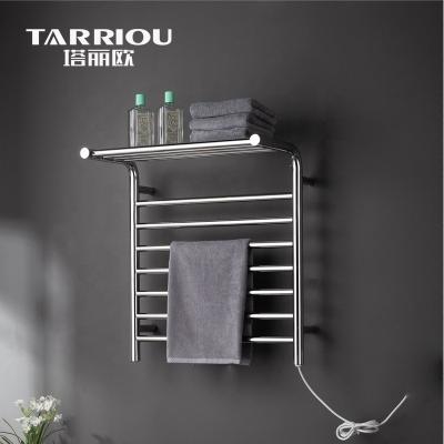 China TARRIOU Heater Stainless Steel Bathroom Towel Rack Heated Towel Warmer Shelf for sale