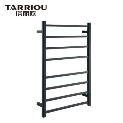 China Heater Modern Ladder Stainless Steel Matt Black Heated Towel Rail for sale