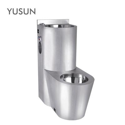 China Tank Factory Price Prison Stainless Steel Combination Hidden Floor Standing Toilet Bowl for sale