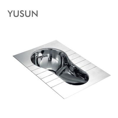 China Without fender bathroom high quality 304 stainless steel squat toilet pan for sale for sale