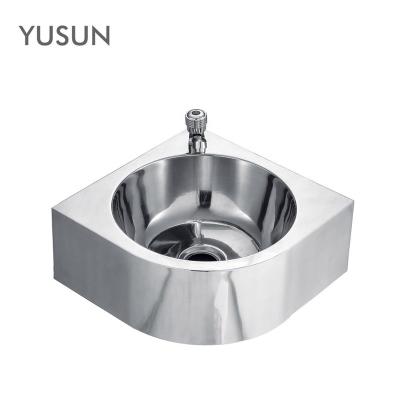 China YUSUN Modern Industrial Stainless Steel Basin Lavatory Corner Sink for sale