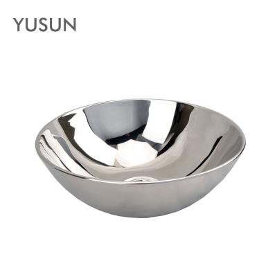 China YUSUN Modern Round Countertop Stainless Steel Bowl Shape Wash Basin Sink for sale