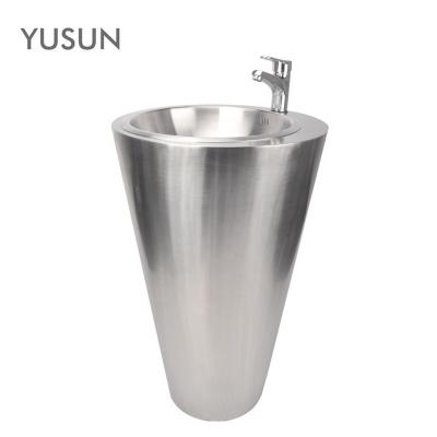 China YUSUN Modern Hand Pedestal Stainless Steel Indoor And Outdoor Wash Basin for sale