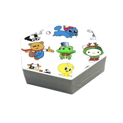 China Hot Sale Recyclable Professional Factory Custom Hexagonal Box With Kids Playing Cards for sale