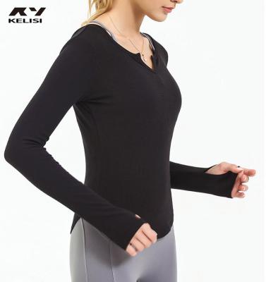 China Breathable Yoga Shirt Women Yoga Shirt Good Price Loose Long Sleeve Winter for sale