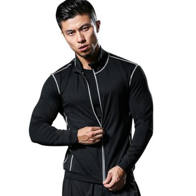 China Custom Mens Tracksuits Running Fitness Jacket Antibacterial With Reflective 3m Zipper for sale