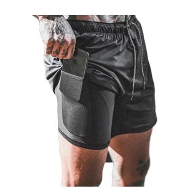 China QUICK DRY Custom Mens Polyester Gym Shorts Mesh Inside Running Shorts With Pocket for sale