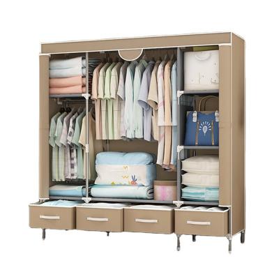 China Portable Folding Home Furniture Dustproof Waterproof Storage Cabinet (Waistline) Nonwoven Textiles Wardrobe Coffee Shop Cloth Cabinet Adjustable for sale