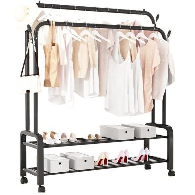 China Contemporary Steel Clothing Rack Hat Bags Shelf Shoe Rack Home Furniture Metal Display Clothes Racks for sale