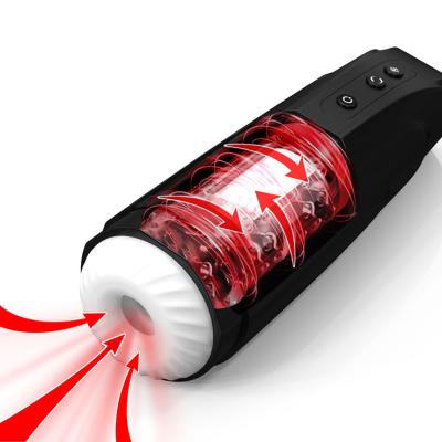 China USB DC charging Simulated Pumping Stretchable Tight Wrap 10 frequency Telescopic rotation Male Masturbation toys Male Masturbator Cup for sale