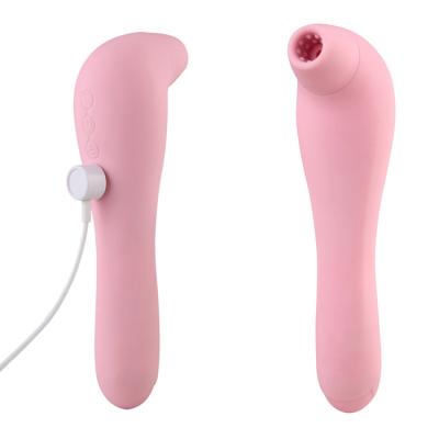 China Heating 7 frequency vibrating sucking female masturbation massage rechargeable silicone vibrator stick for sale