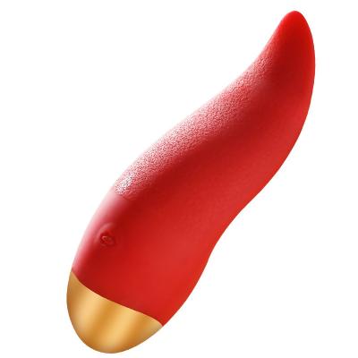 China 8-frequency vibration+heating Red pepper tongue pink clitoral sucking vibrator G spot electric suck massager sucking vibrator for women for sale