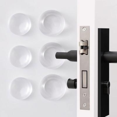 China Shock Absorbing Wall Door Handle Clog Door Bumper Silencer Wall Shield Clear Rubber Round Cushion Guard Self Adhesive Wall Protector for sale