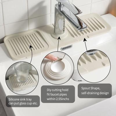 China High Quality Viable Silicone Drip Tray Drying Mat Catcher Kitchen Sink Splatter Guard Handle Faucet Handle for sale