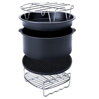 China Household 7 Inch Air Fryer Home Accessories Set With Cake Barrel Grilling Rack Deep Fryer for sale