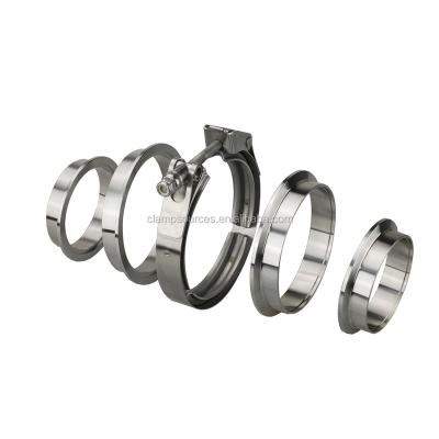 China High Quality 3 Inch Stainless Steel V-Band Quick Release Flange Pipe Clamps Heavy Duty Product Polished Surface for sale