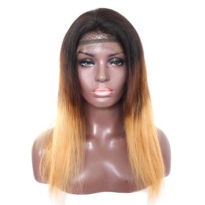 China No tangle & No shedding cheap wigs with lowest price, two tone color t1b/27 4*4 closure lace wig hair for sale