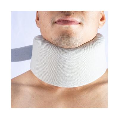 China Easy To Wear Warm White Lightweight Memory Foam Polyester Bar Products Comfy Rigid Collar Neck Brace for sale