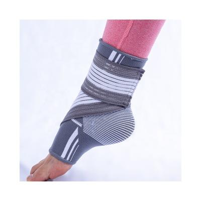 China 2021 New Products Gray Cylindrical Nylon Woven Nylon Rubber Polyester Woven Universal Ankle Brace for sale