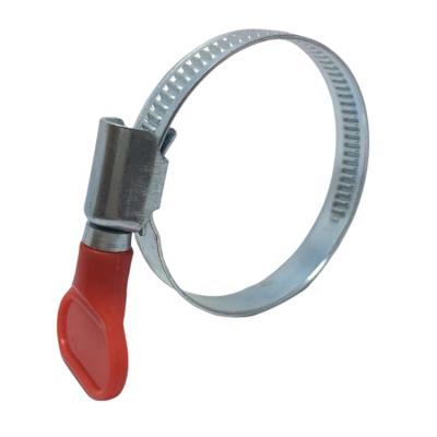 China Pipe Clamp Worm Clamp Stainless Steel German Type Pipe Clamp With Handle for sale