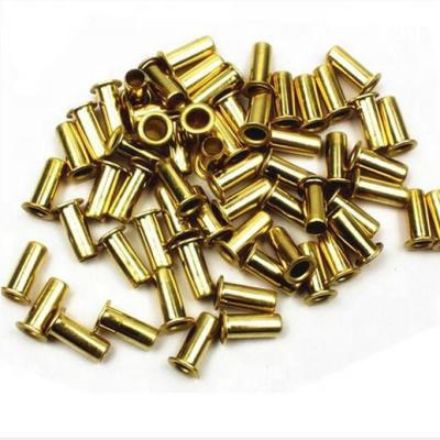 China Custom Stainless Steel Leather Copper Rivet Hollow Metal Brass Copper Semi Tubular Rivets for sale