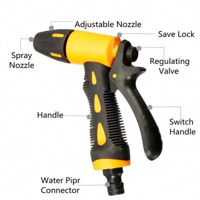 China 0.6 Inch Male Portable Water Pipe Sprayer Water Hose Nozzle Trigger Spray Gun Automatic Washing Tool Floor Outdoor Car Garden Tool Male for sale