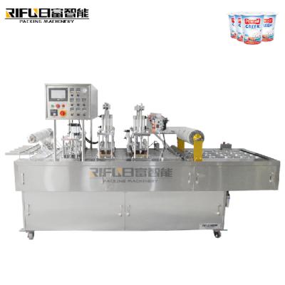 China Fully automatic multifunctional food yogurt cup food film-rolling cup liquid plastic sealing machine for sale