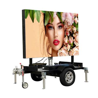 China Adertising show 2.56m*1.6m outdoor led screen trailer mobile advertising billboard for sale