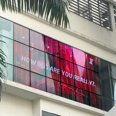 China Indoor Transparent High Brightness LED Screen Display , Transparent Glass Window LED Video Wall for sale