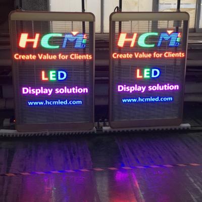 China Indoor Double Side Transparent Monitor Display Screen Lift Up Advertising Machine Led Display for sale