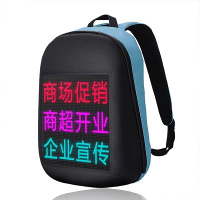 China Outdoor LED Display Bag Fashion Outdoor Video Advertising Message Waterproof LED Backpack Screen for sale