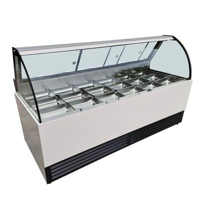 China Temperature Double Arc Supermarket Refrigerator Glass Fresher Cooked Food Cooled Meat Display Refrigerator Showcase for sale