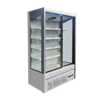 China Cold Commercial Vertical Glass Cooler Beverage Display Fridge Single-temperature Refrigerated Beverage Showcase Fridge for sale