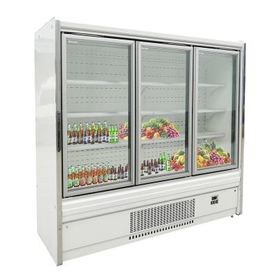 China Large Energy Single-temperature Beverage Display Fridge Commercial Glass Door 3 Fruit Fridge Beverage Cooler for sale