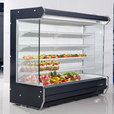 China Commercial Single-temperature Supermarket Energy Drinks Merchandising Fridge Freezer Display Multi Deck Fruit Fridge for sale