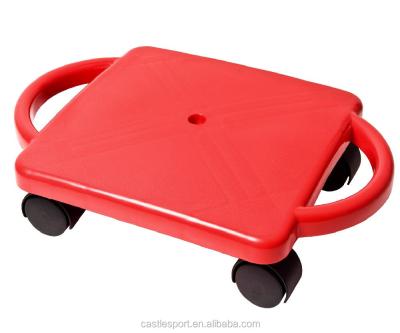 China PU Wheel 12 Inch Plastic Sitting Scooter Board With 4 Nylon Casters for sale