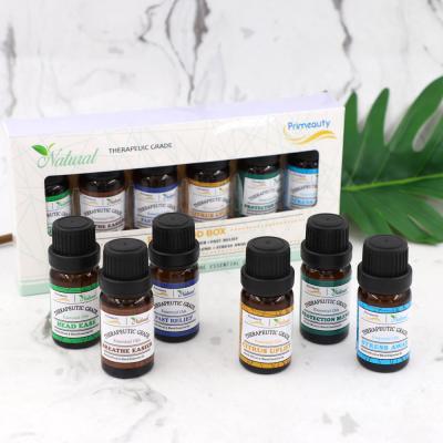 China Skin Revitalizer 100% Pure Natural Essential Oil 6 Pack 10ML Aromatherapy Oil Blends Gift Set For Head Ease Breathe Easier Fast Relief for sale