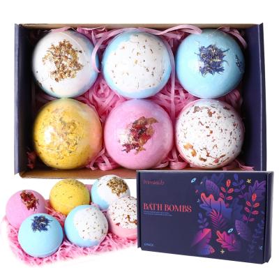 China Fizzies Basic Cleansing Spa Kit Relaxing Scents Shaped Fragrance Ball Rose Foaming Bubble Custom Logo 6 Pack Essential Oil Bath Bombs for sale