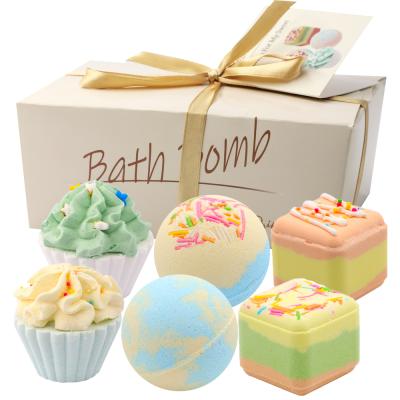 China Hot Selling Basic Cleansing Gift Set Natural Luxury Cute Handmade Cute Handmade Cupcake Bubble Bubble Kid's Private Label Vegan Lavender Aromatherapy Fizzy Bath Bomb for sale