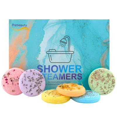 China Perfect Gift Spa Base Cleansing Home Shower Bombs Organic Essential Oils Aromatherapy Shower Vapors Spray Shower Tablets for sale