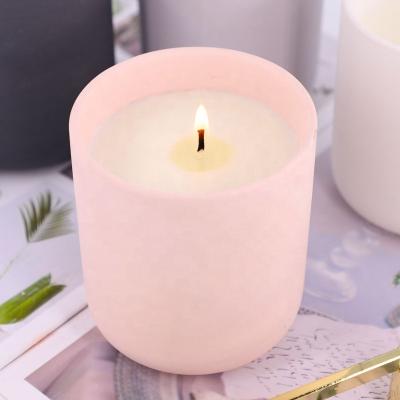 China High quality handmade fragrance private label scented relaxation vegan eco-friendly ceramic jar scented candles for sale