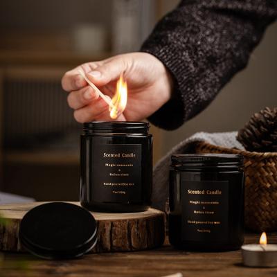 China Homemade Luxury Soy Wax Private Label Aromatherapy Gift Private Label Vintage Maker Jar Dried Flower Candles for sale