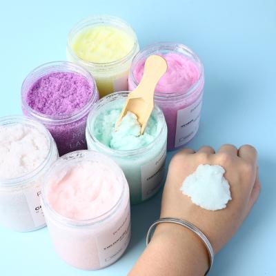 China Wholesale Custom Exfoliator Skin Care Spa Exfoliator Private Label Fruit Coconut Shea Butter Sugar Deep Cleansing Natural Body Scrub for sale