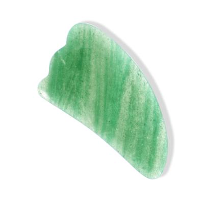 China Custom Made Facial Natural Green Sha Stone Jade Stone Gua Sha Face Massager Low Price Body Massager Scraping Tools for sale