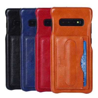 China High Quality Soft Leather PU Card Holder Smartphone Case For Samsung Galaxy S9 S10 Plus Note 8 9 Phone Case for sale