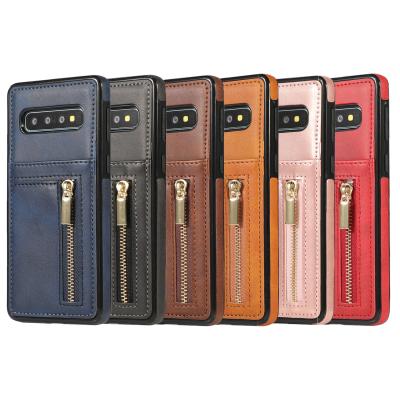 China Anti-fall Leather Wallet Cell Phone Cover For Samsung Galaxy S8 S9 S10 Plus Phone Case Cell Phone Cover for sale