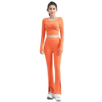 China Viable women's yoga spring summer pilates training suit dance sports tight tracksuit professional running fitness long sleeve tracksuit for sale